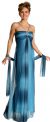 Ruched Ombre Grecian Style Formal Bridesmaid Dress in Blue color